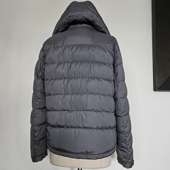 Men's Gray Hooded Puffer Jacket - Picture 2 of 9